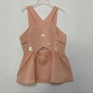 Light pink peplum shirt